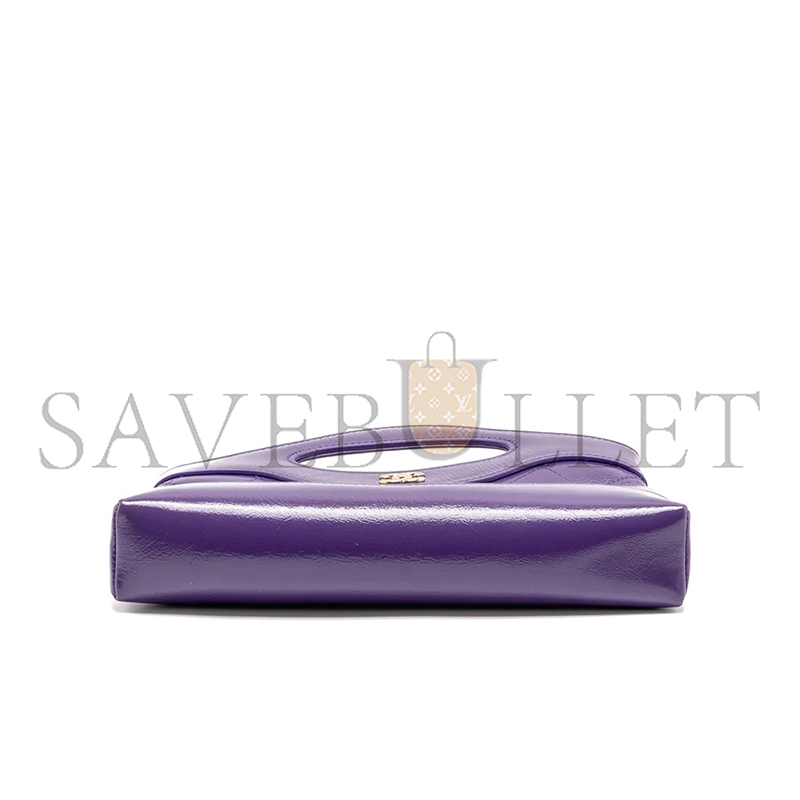 CHANEL MINI 31 CLUTCH WITH CHAIN SHINY CALFSKIN PURPLE LGHW AP3656 (20.5*17*3.5cm)